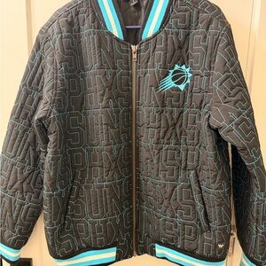 Men’s Wild Collective Phoenix Suns Quilted Jacket in Black and Teal